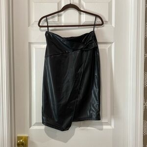 Kate Kasin faux leather black pencil skirt NWT